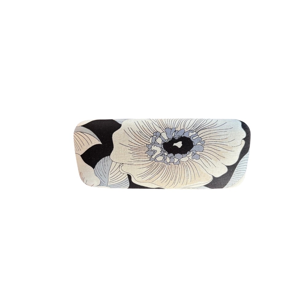 Vera Bradley Hard Shell Eyeglass Case Black Whiteβ Blue Floral Anemone Pattern